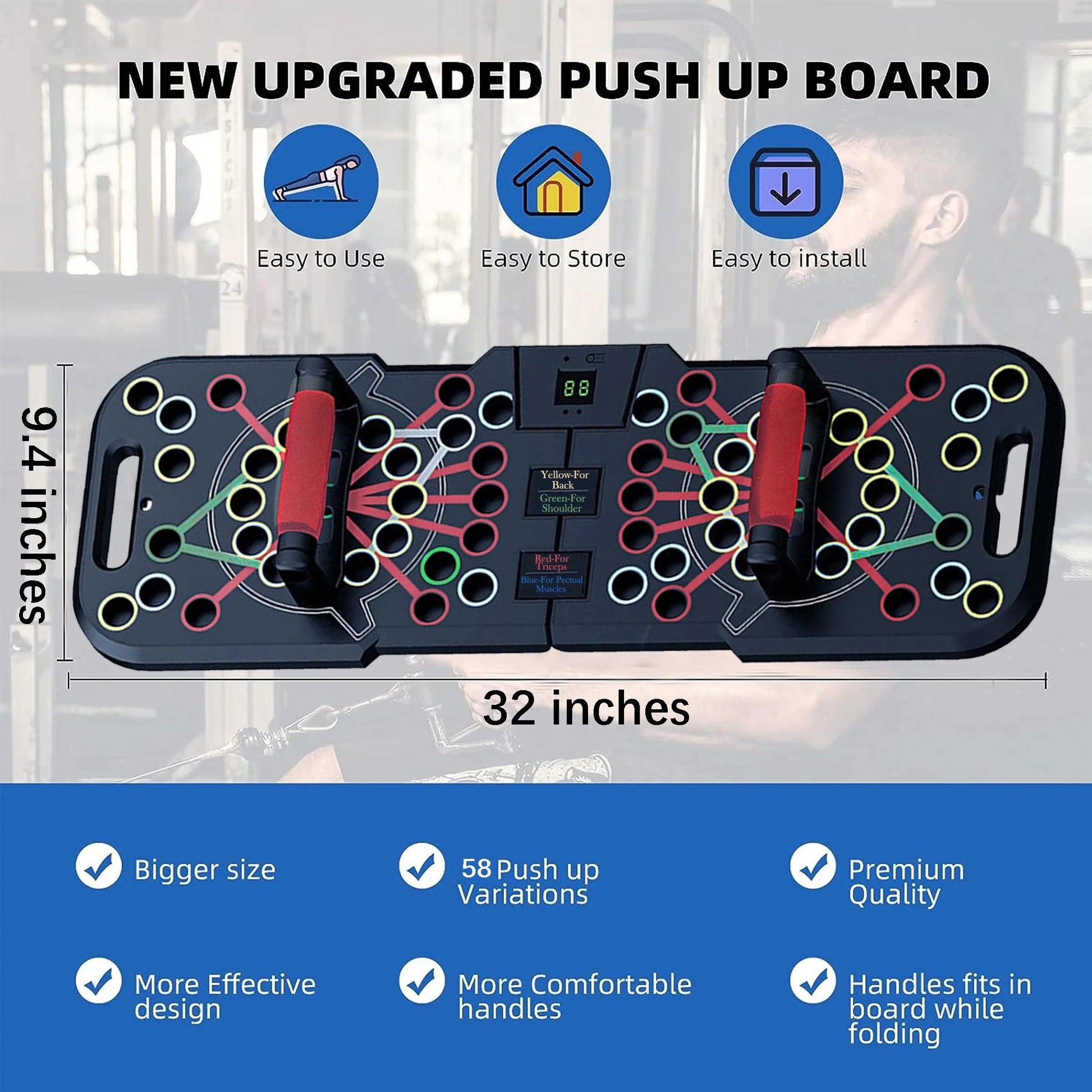 Professional Push Up Board, 60-in-1 Multi-Functional Push Up Bar