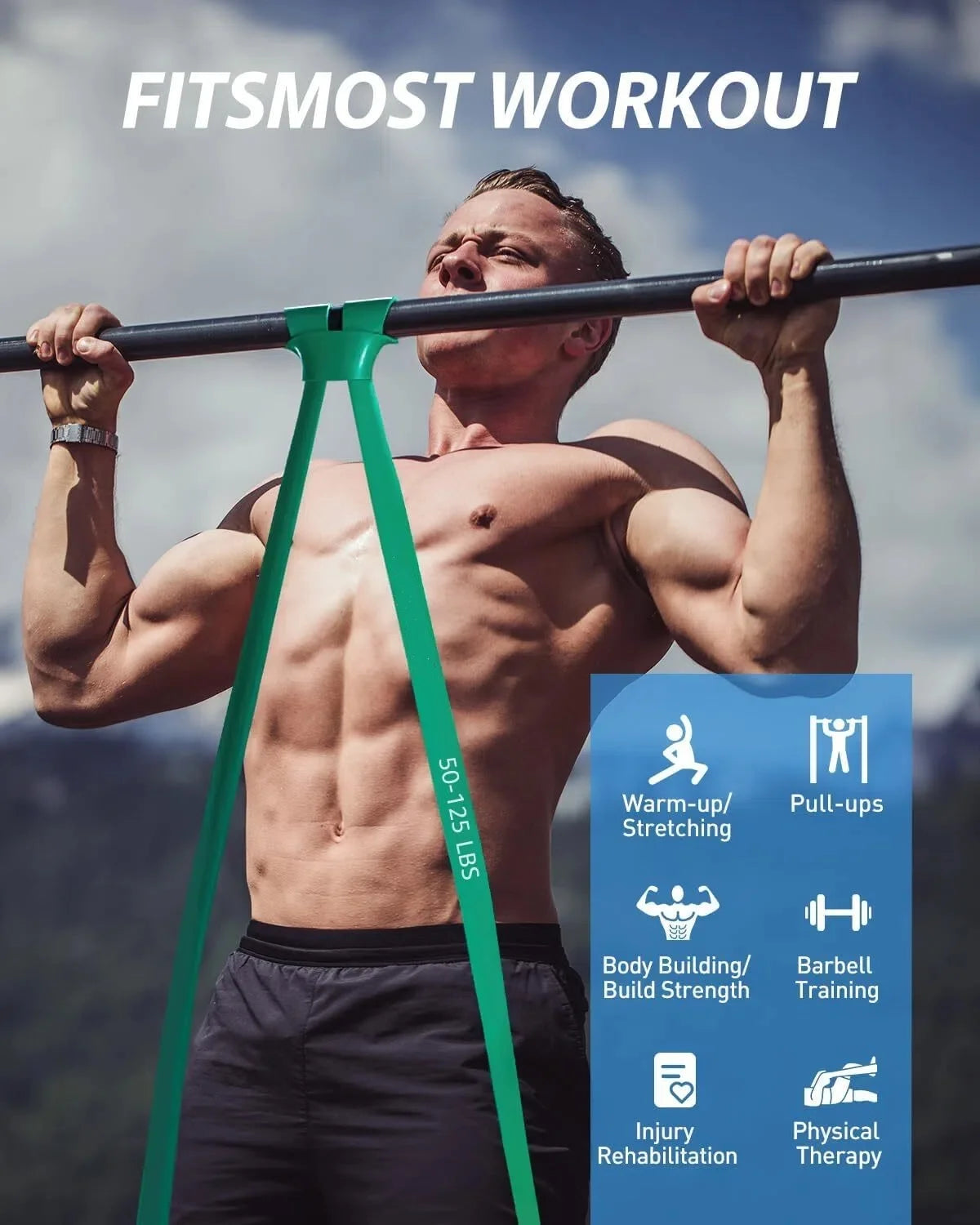 Exercise Bands with 5 Resistance Levels-up to 330 lbs.