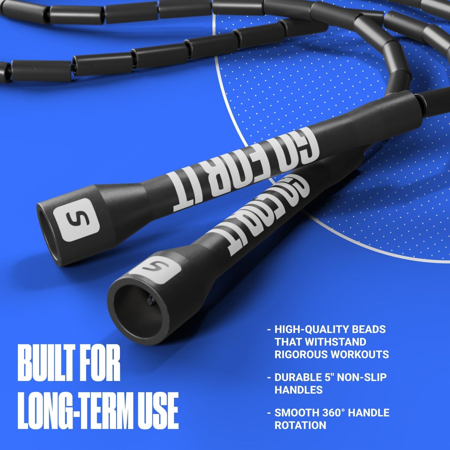 Sportbit Custom-Fit Beaded Jump Rope 