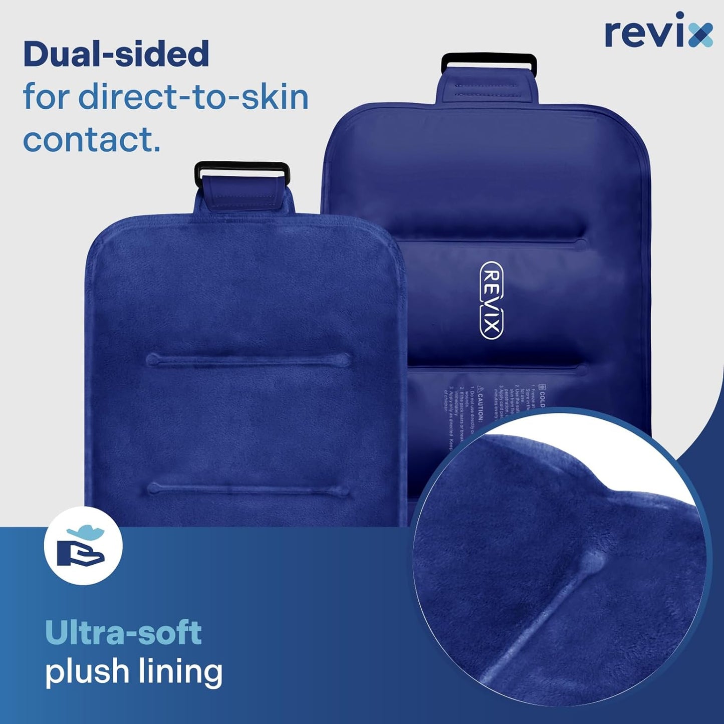 Ice Pack for Injuries Reusable Gel for Lower Back, 16 × 9" Navy