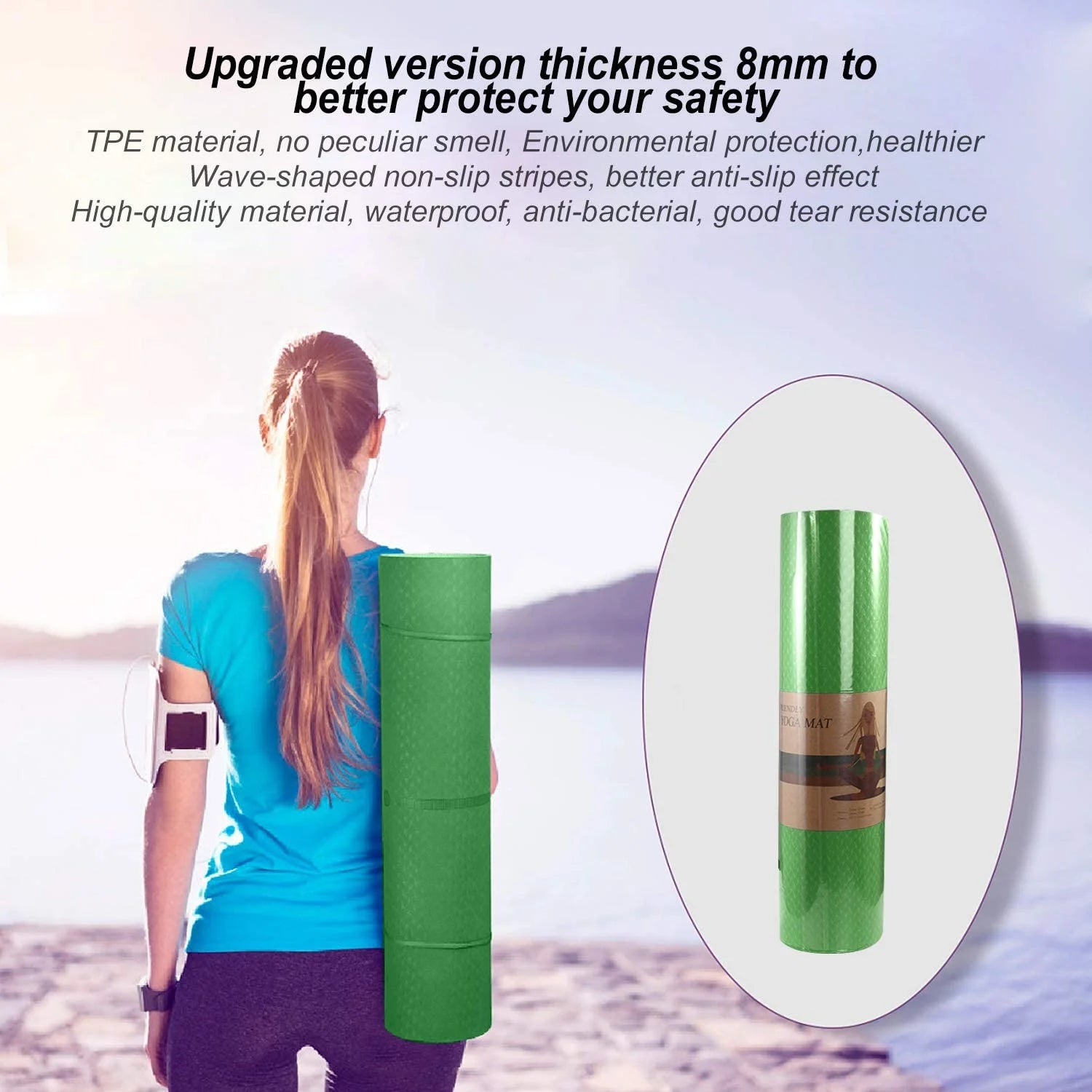 Eco-Friendly Yoga Mat for Exercise and Pilates for Men and Women