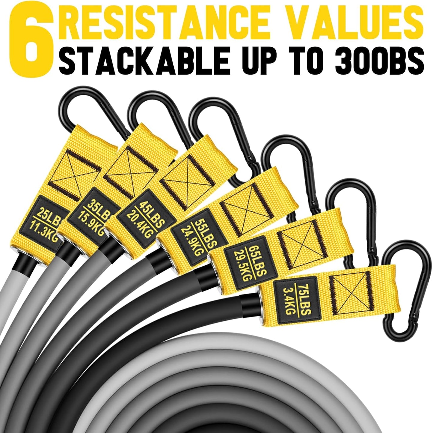 Heavy Resistance Bands for Working Out, 300lbs