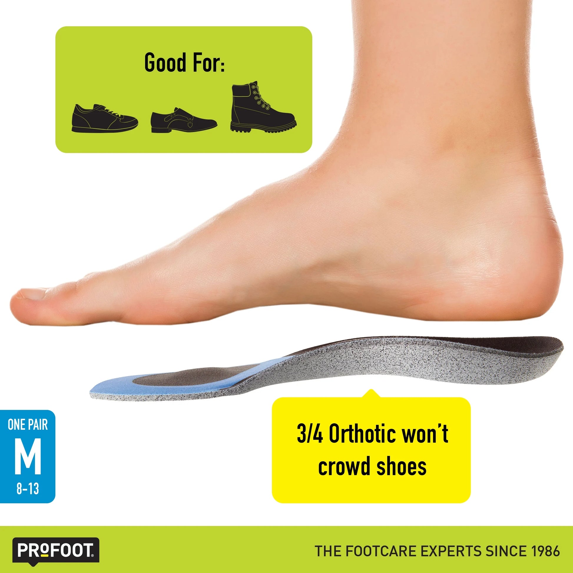 Triad Orthotic Insoles for Men's Size 8-13 (3 Pack)