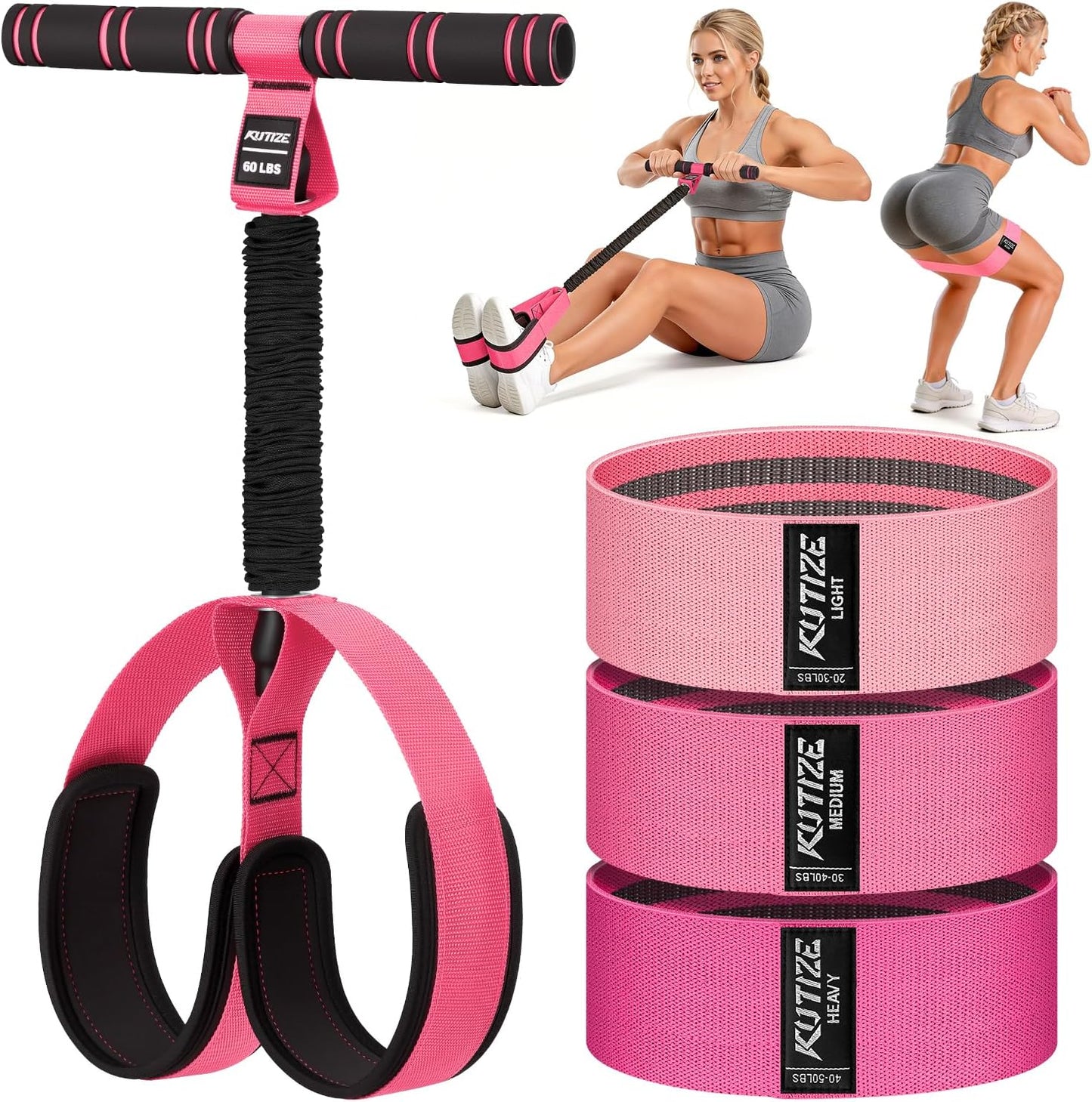 KUTIZE 2 in 1 Fabric Exercise Bands for Core.