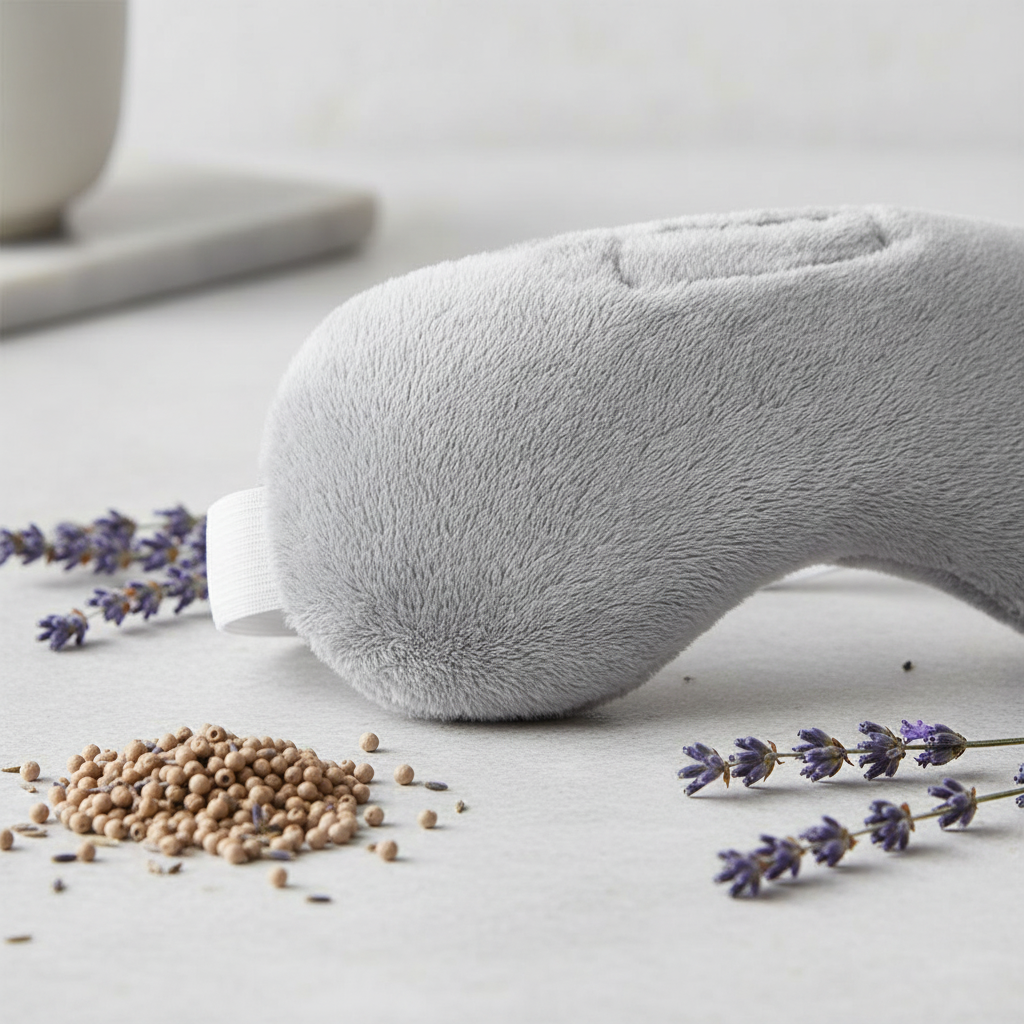 Close-up detail of eye mask texture