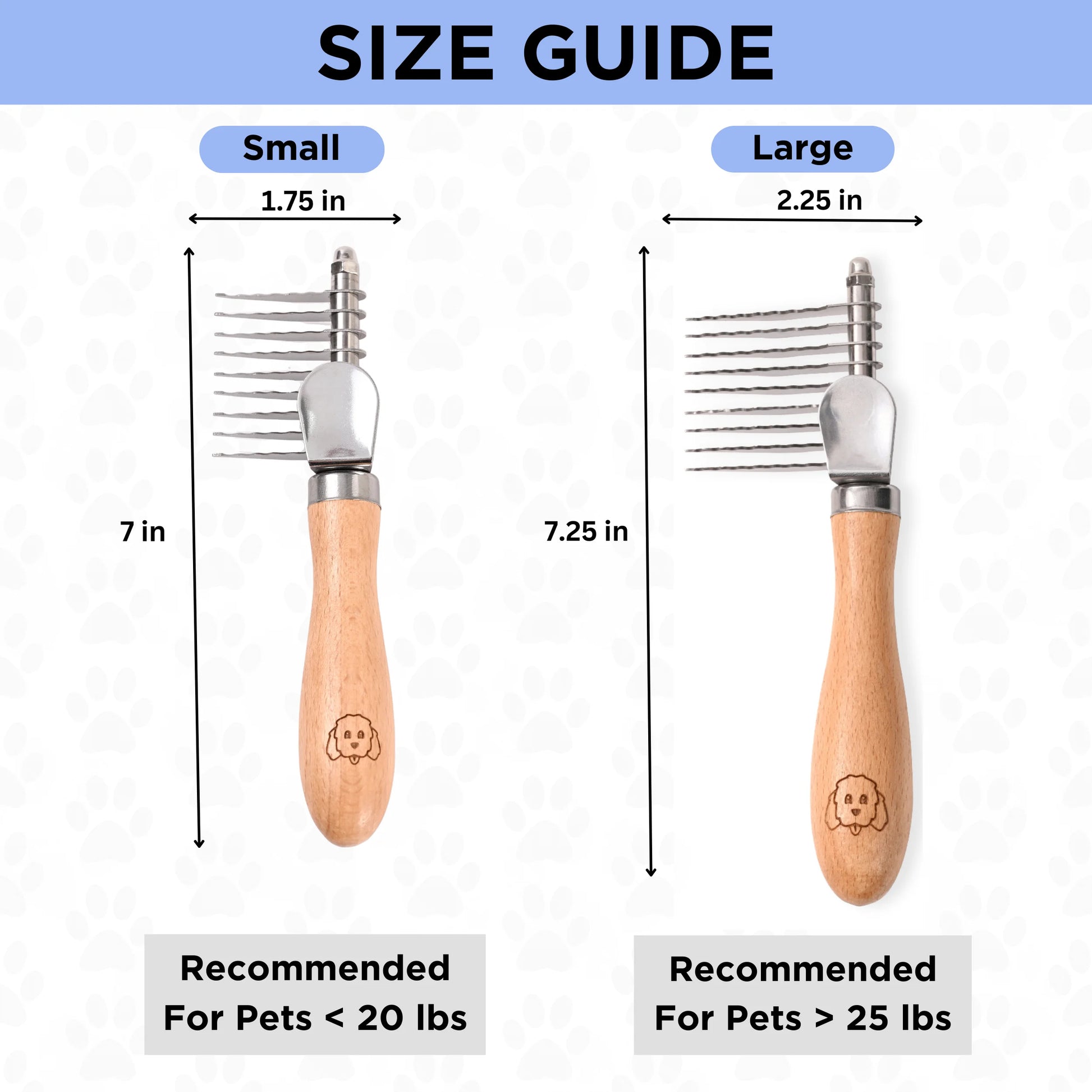 Dog Dematting Rake Comb, Small