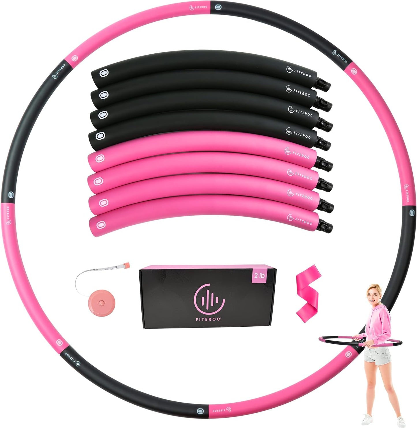 Weighted Fitness Hoop for Adults Beginners, 2lb