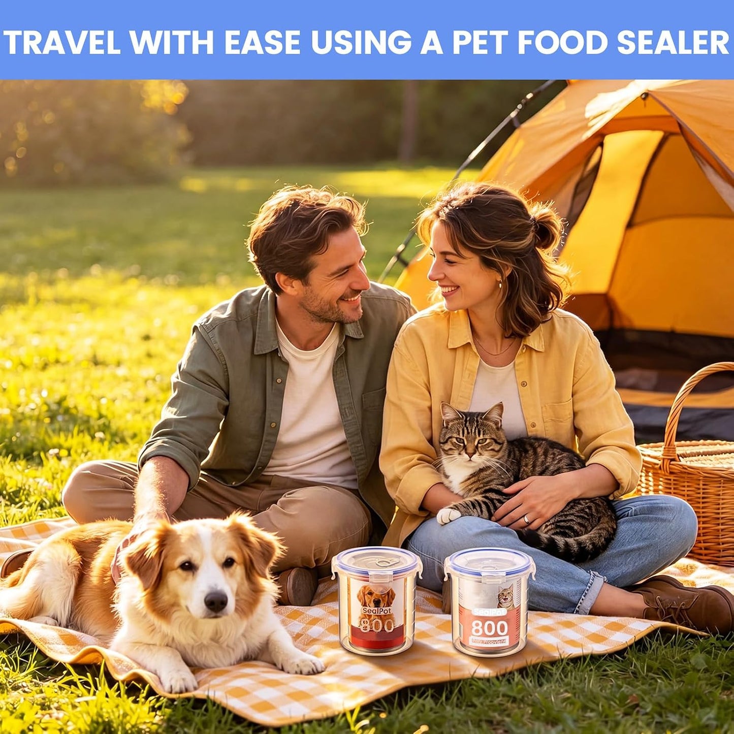 Hushee 3 Pcs Canned Dog Food Storage Container 27oz Airtight PP Canister 
