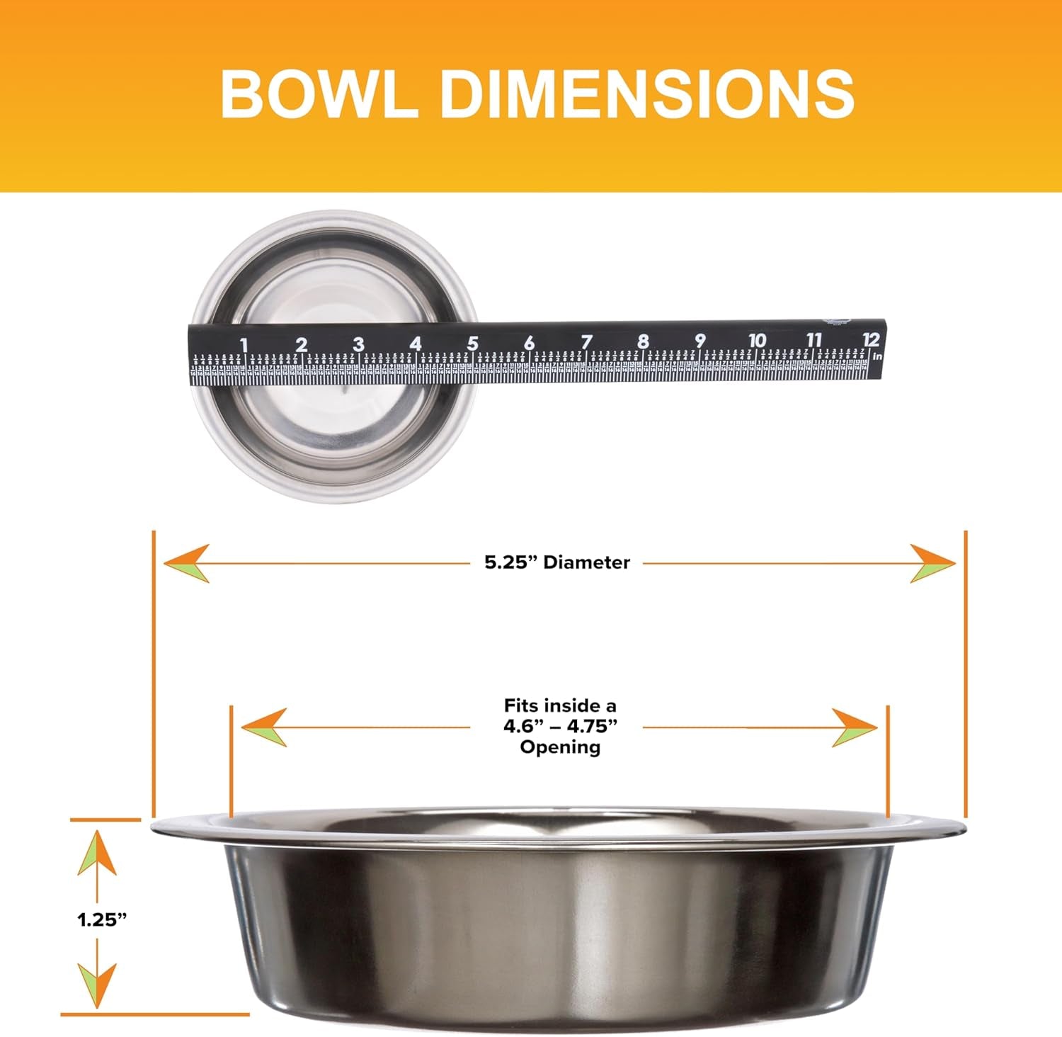 Neater Pet Brands Stainless Steel Shallow Cat Bowls, 8 oz. Capacity