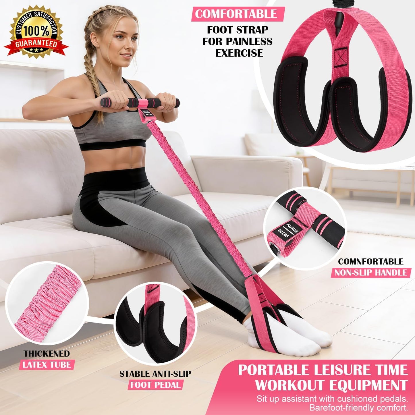 KUTIZE 2 in 1 Fabric Exercise Bands for Core.