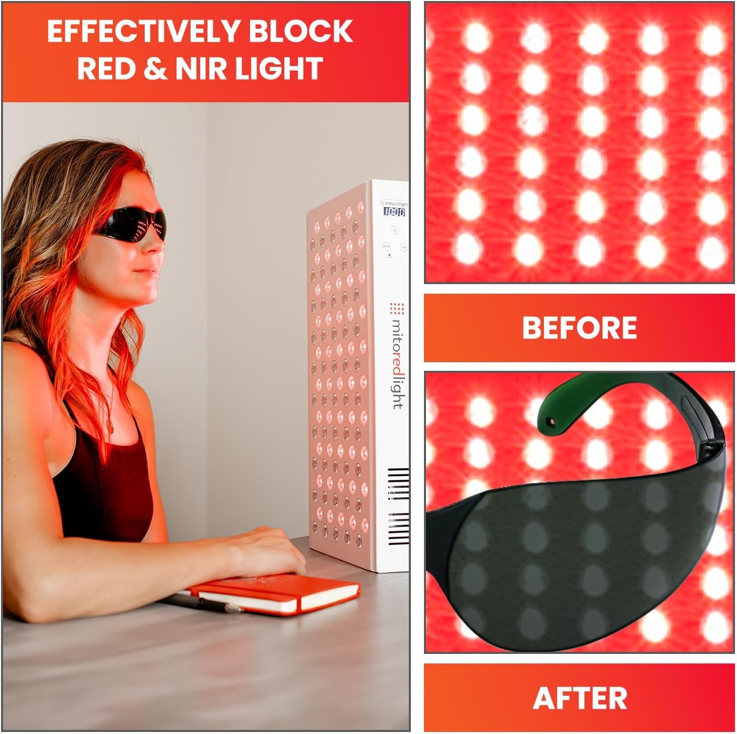 Eye Protection for Red Light (600nm-900nm) - Goggles