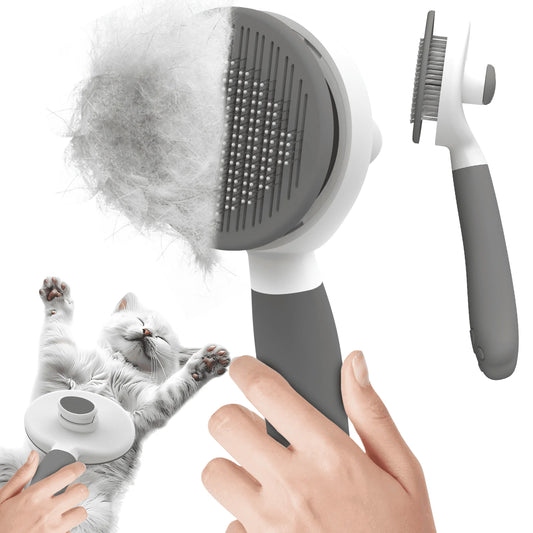 Cat & Dog Grooming Brush, Perfect for All Coat Types – Gray