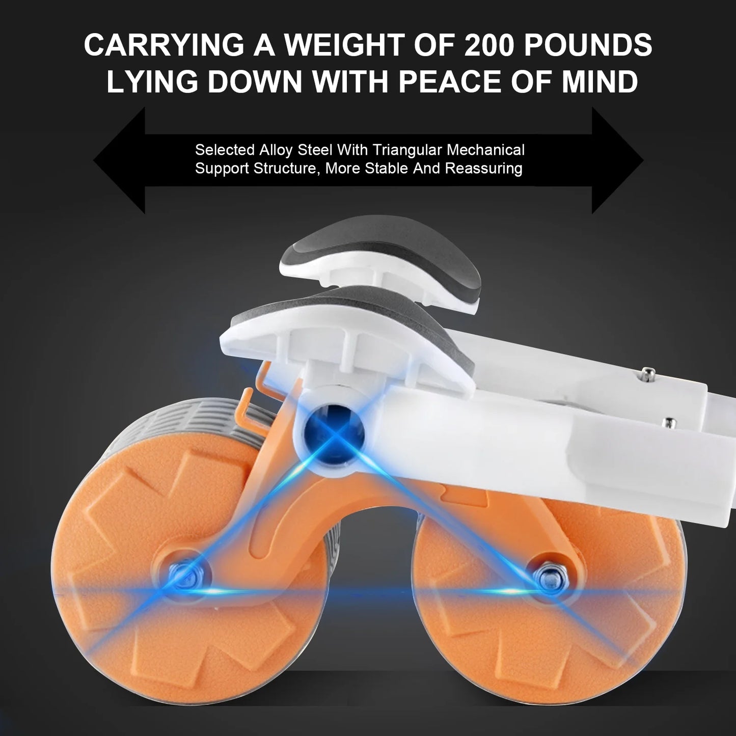 2025 New with timer Ab Abdominal Exercise Roller Elbow Support, abs roller wheel core exercise equipment, Automatic Rebound Abdominal Wheel(Black）