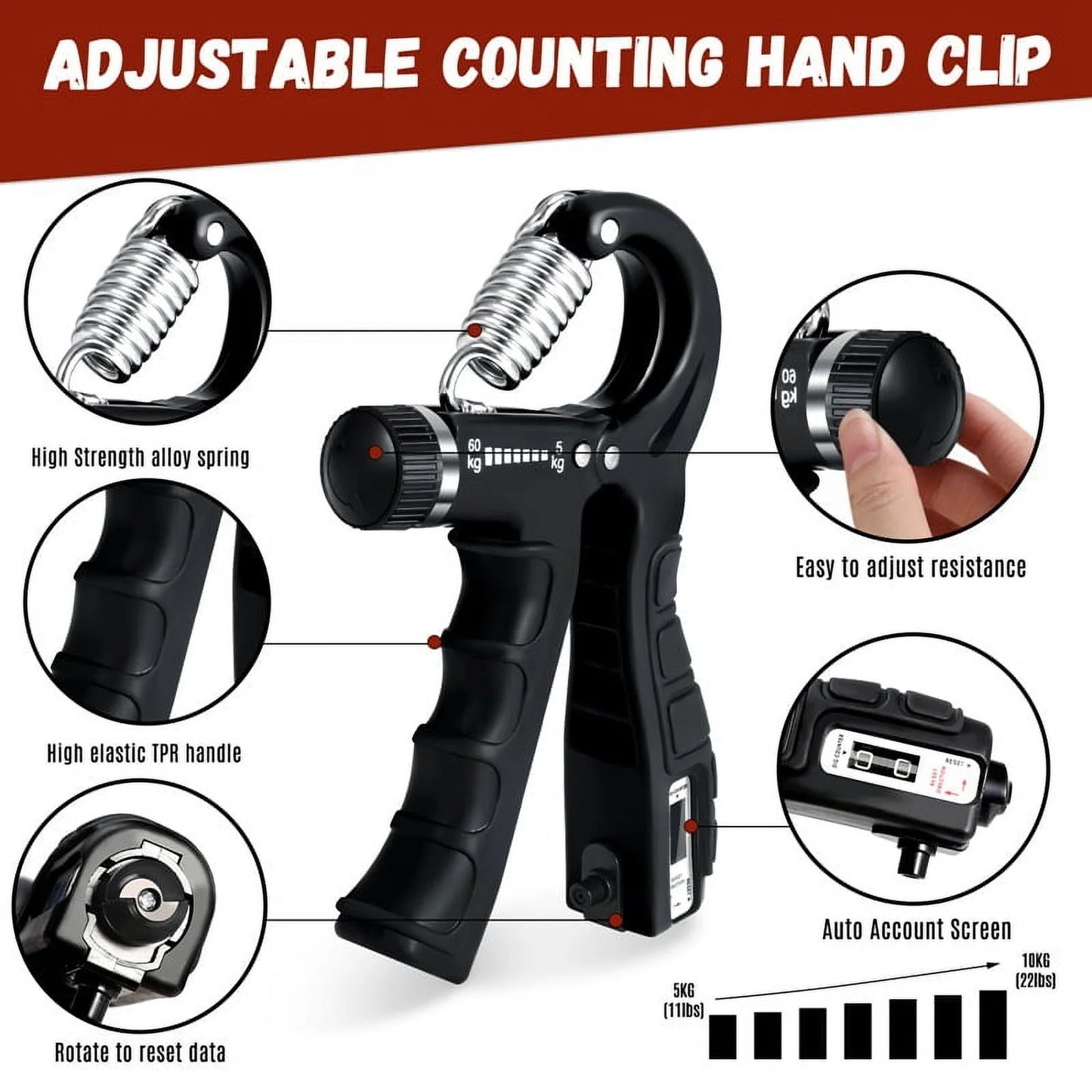 6 Pack Grip Strength Trainer Kit 