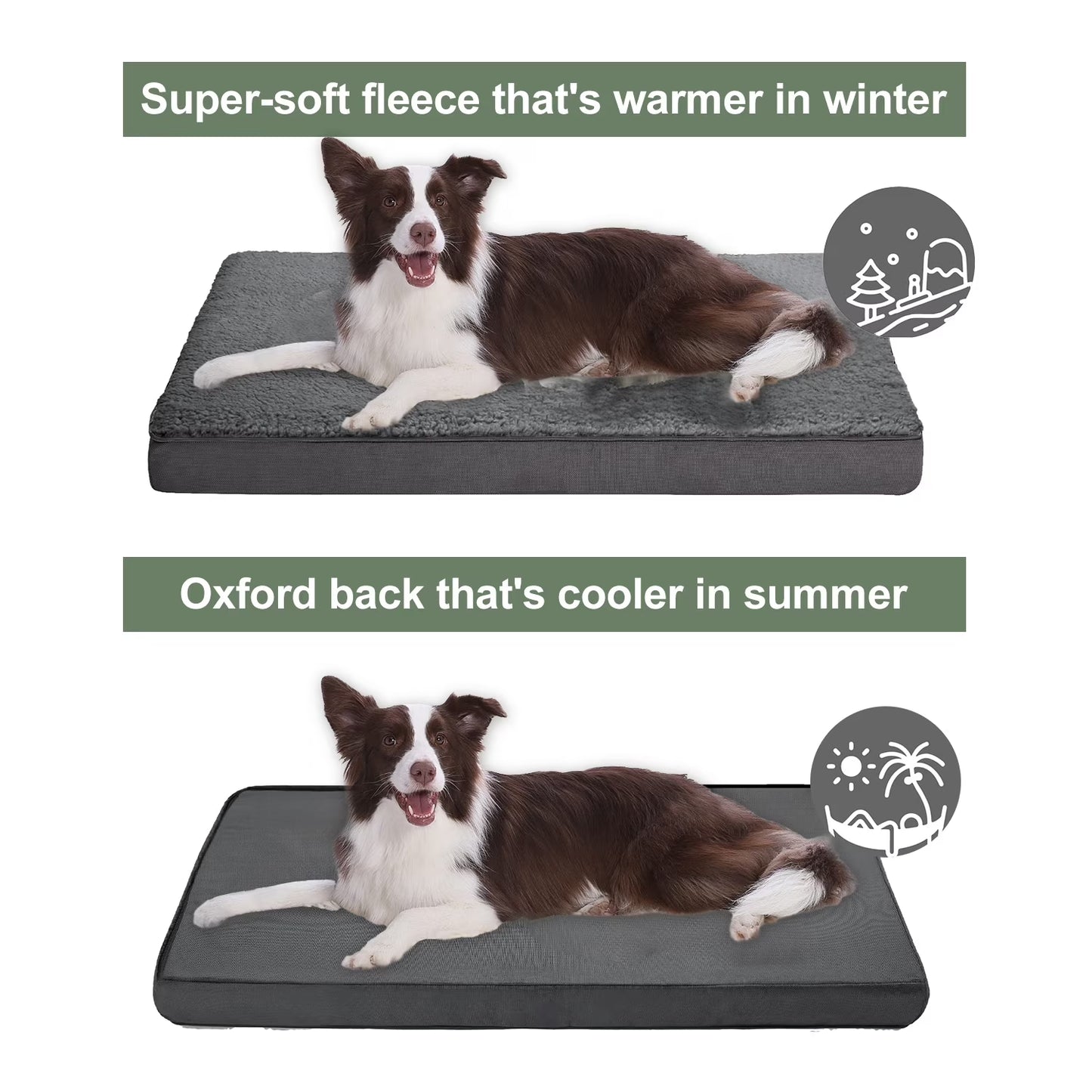 Dog Bed for Medium Dogs (Dark Grey, 30"X20"X3")