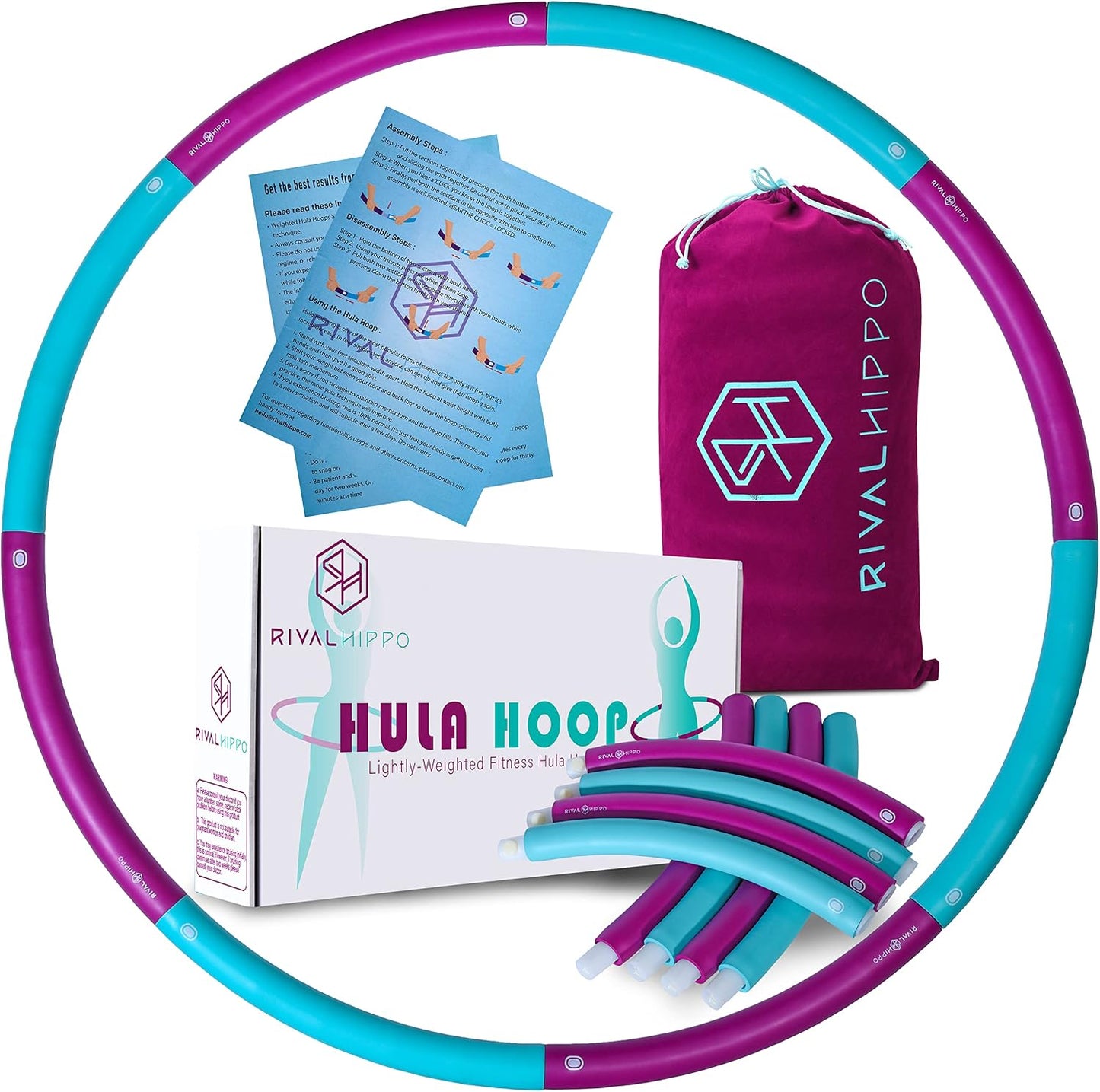 Detachable and Adjustable Weighted Hula Hoop for Adult 