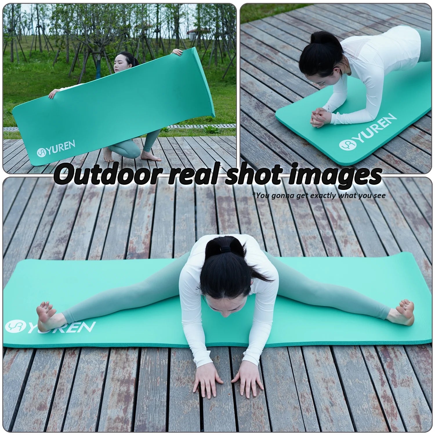 Extra Thick Yoga Mat 4/5" Hi-Density Foam 76" Long, Ice Blue