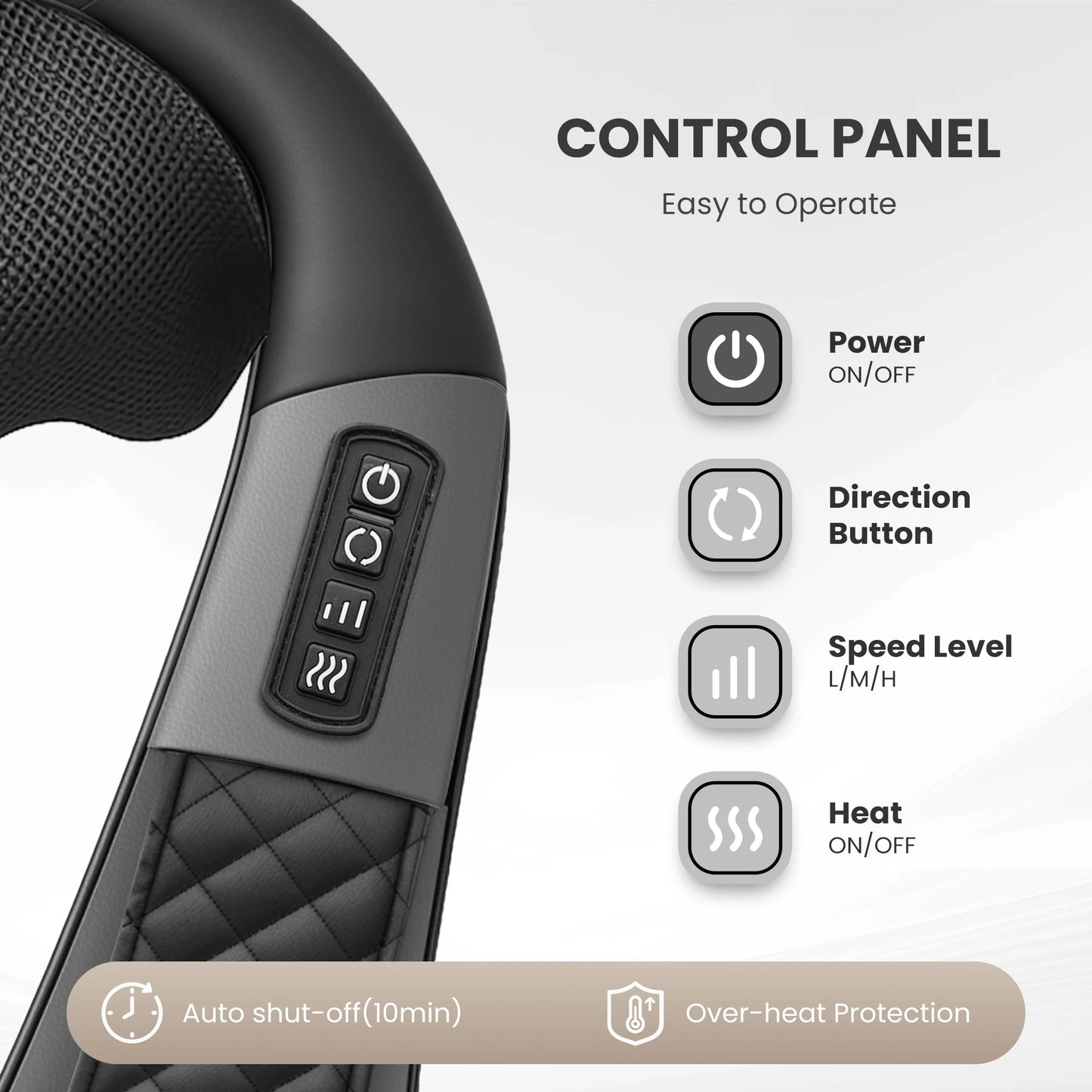4D Shiatsu Cordless Neck Back Massager with Heat