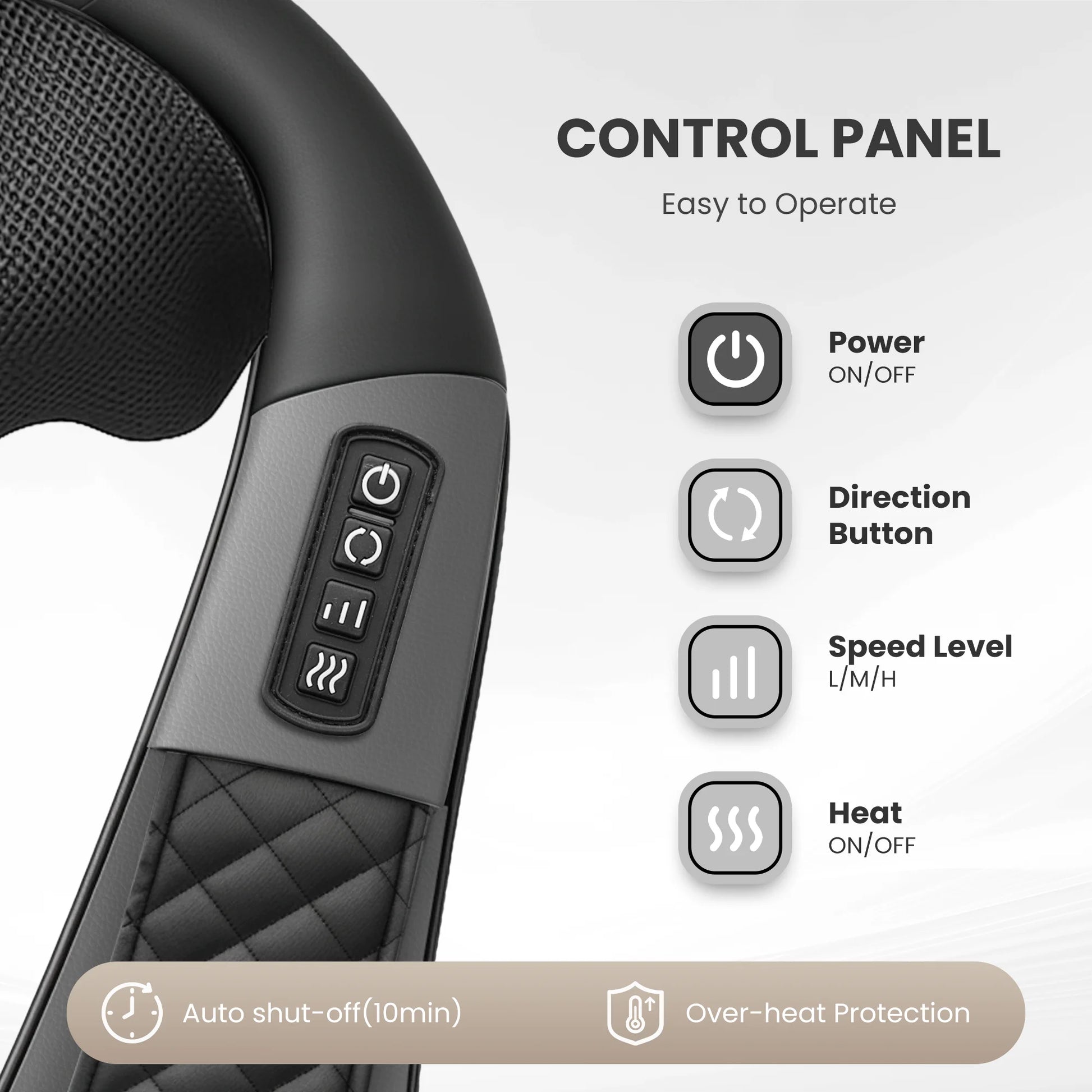 4D Shiatsu Cordless Neck Back Massager with Heat