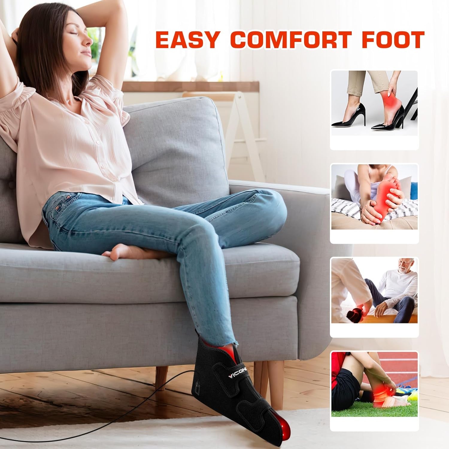 Viconor Red and Near Infrared Light Therapy Boots for Foot Relief