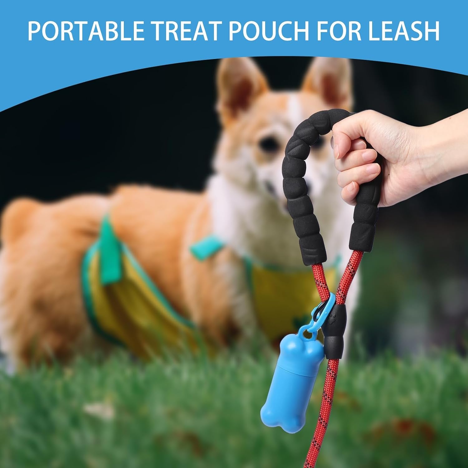 Portable Dog Treat Pouch for Pet Training, 1 piece(Dark Green) 