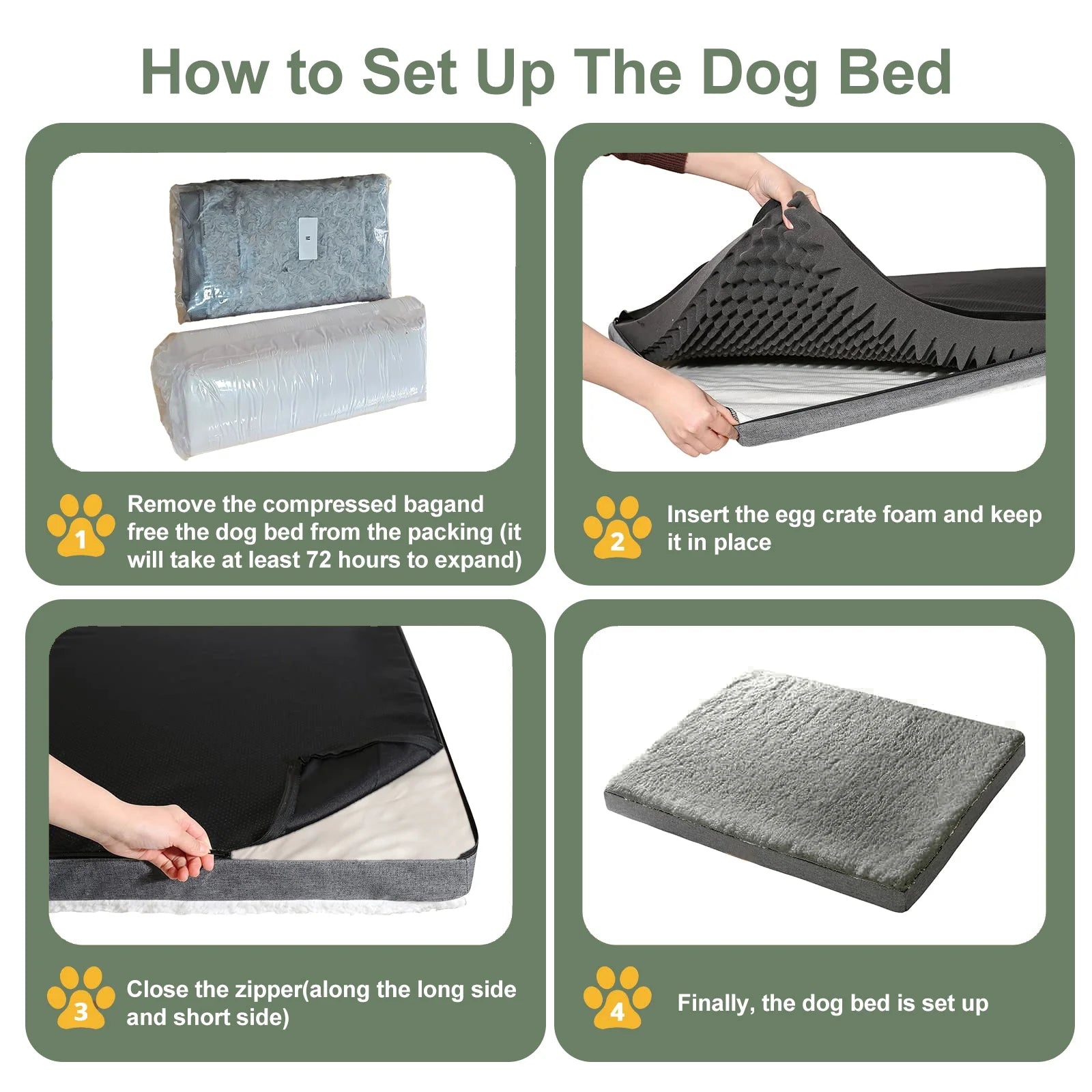 Dog Bed for Medium Dogs (Dark Grey, 30"X20"X3")