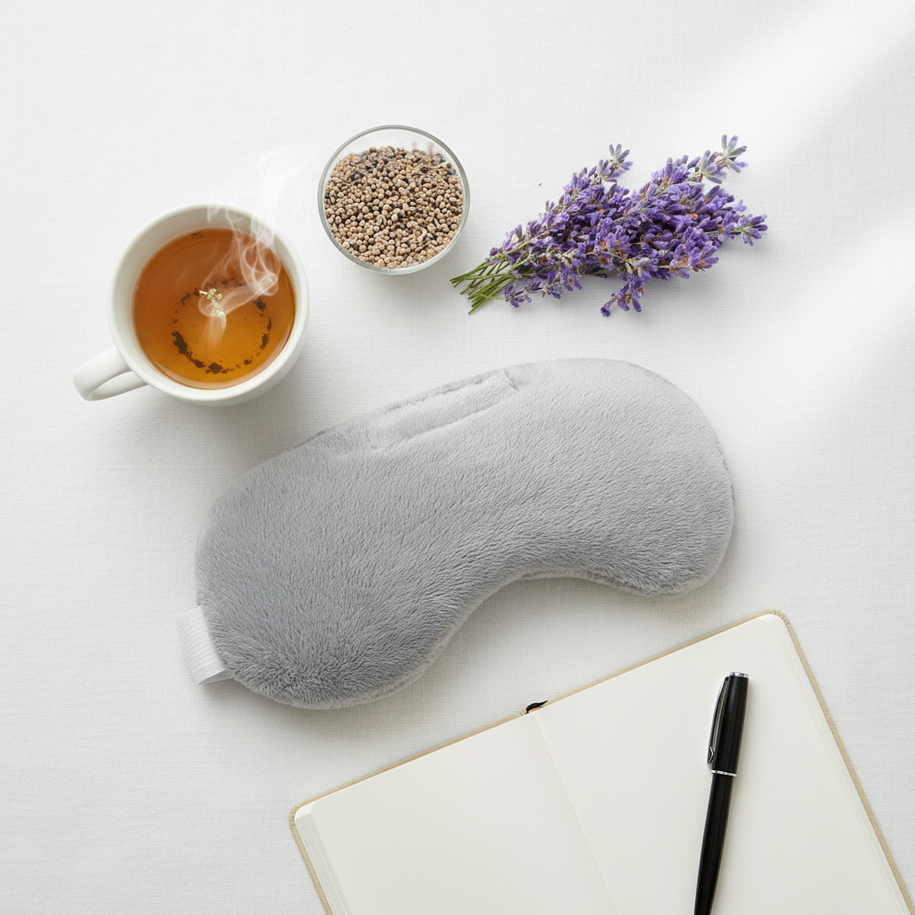 Flat lay wellness composition