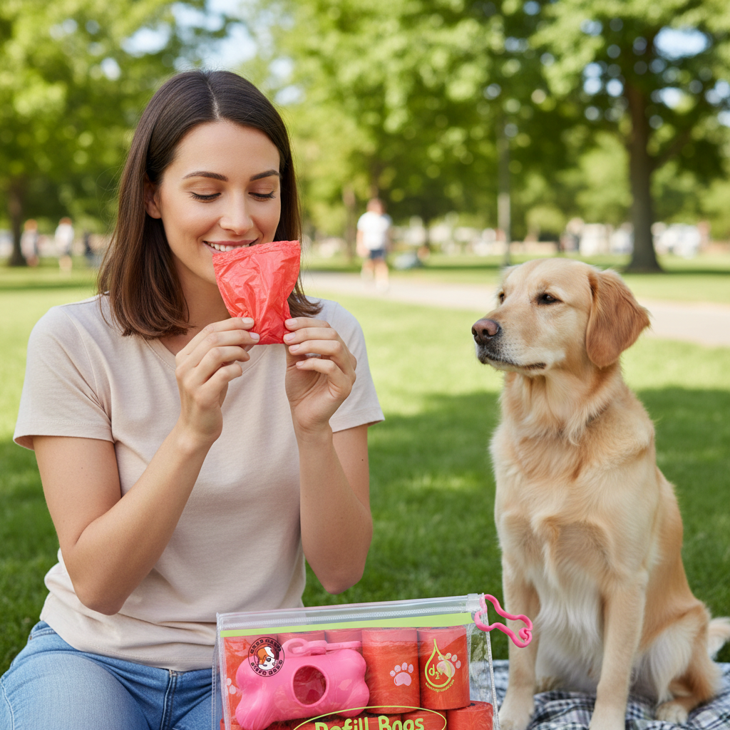 Person enjoying fresh scented bag
