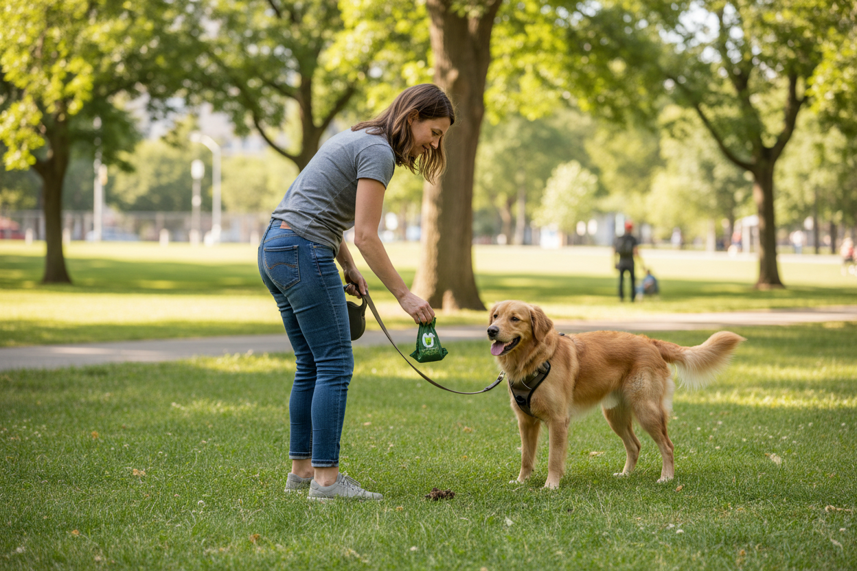 Person using smaller Tuff Mutt bag