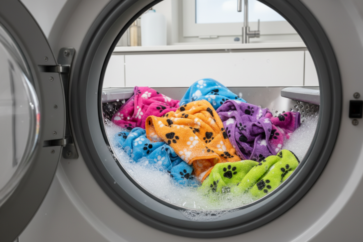 Pet towels in washing machine
